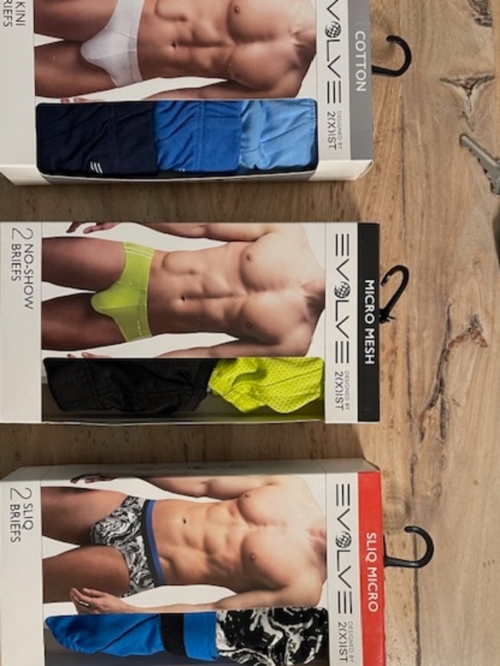 2xist EVOLVE Mens Underwear--3 Package Lot--NEW Size Small